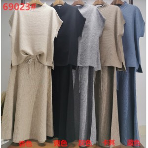 Divat alkalmi sokoldalú kötött esernyő szoknya két darab 69023#