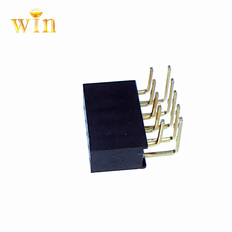 2,54 mm 2x5P Derékszögű DIP kétsoros pin header csatlakozó aljzat