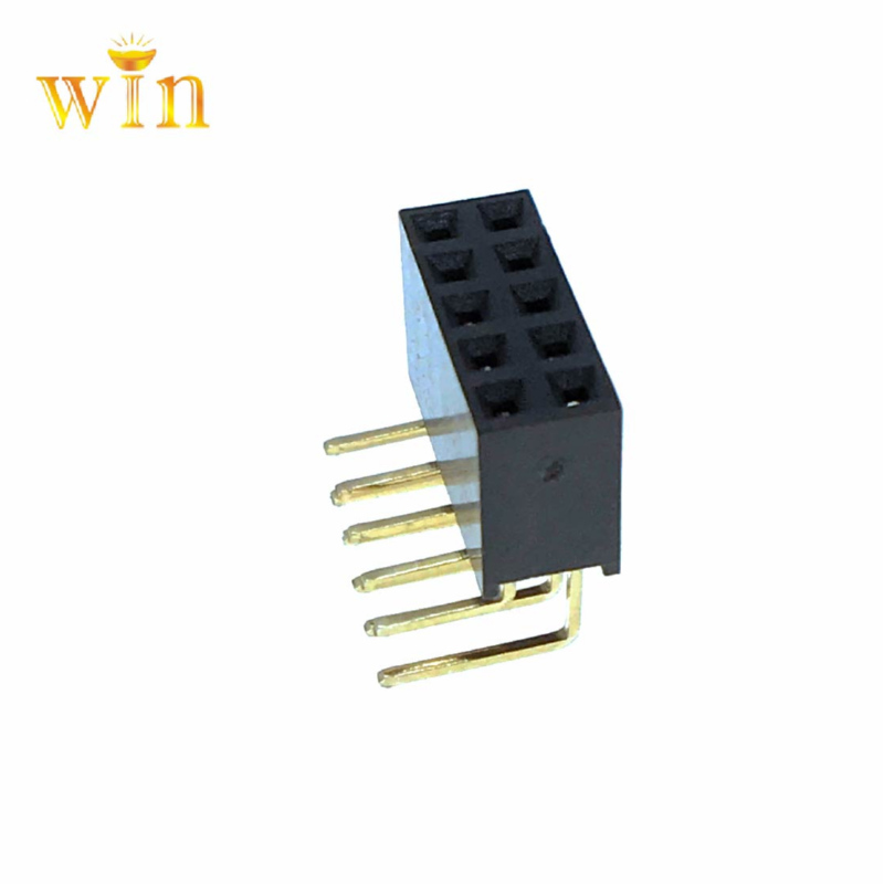 2,54 mm 2x5P Derékszögű DIP kétsoros pin header csatlakozó aljzat