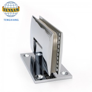 Fürdőszoba klip tusoló rozsdamentes acél csiszolás üveg ajtó klip 90 fokos hegesztés üvegajtó rögzítő klip zsanér