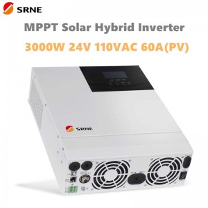 SRNE 3000W All-in-One MPPT Hibrid Solar Inverter 24V 110Vac Pure Sine Wave Max 100V 60a 50Hz 60Hz Off-rács töltés-frekvenciaváltó