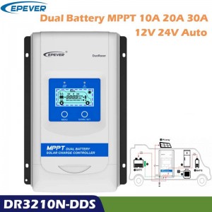 EPever DuoRacer MPPT 10A 20A 30A Solar Charger és kirakógépek Controller 12V 24V Auto Dual Battery szabályozó RV Camper Hajó