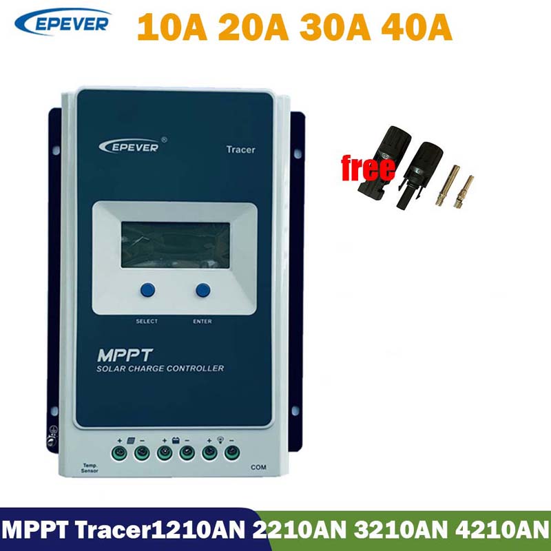 EPever MPPT Tracer 12V 24V 40A 30A 20A 10A Solar töltésvezérlő Panel szabályozó LCD kijelző ólom-sav lítium akkumulátor