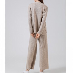 Divatos alkalmi egyszerű gyapjú pulóver két darab kis kardigán készlet 69059#