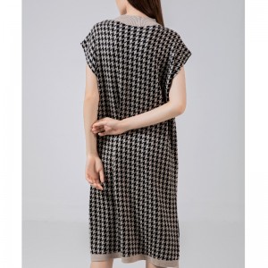 Divatos alkalmi, egyszerű gyapjúpulóver, ezer madár, félgalléros mellény, 69065#