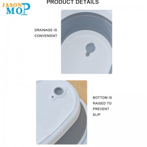 Jason összecsukható szilícium-dioxid vödör fogantyúval autómosás halászati ​​vödör összecsukható víztartály és helytakarékos mop vödör