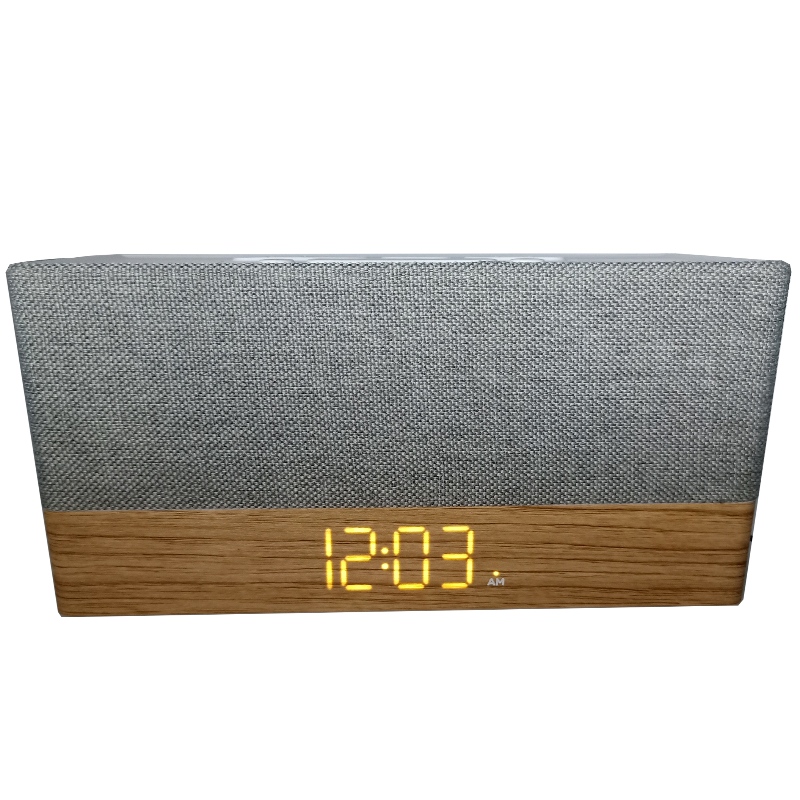 FB-CR320 High-end fából készült Bluetooth óra rádió hangszóró W/Fabric grill