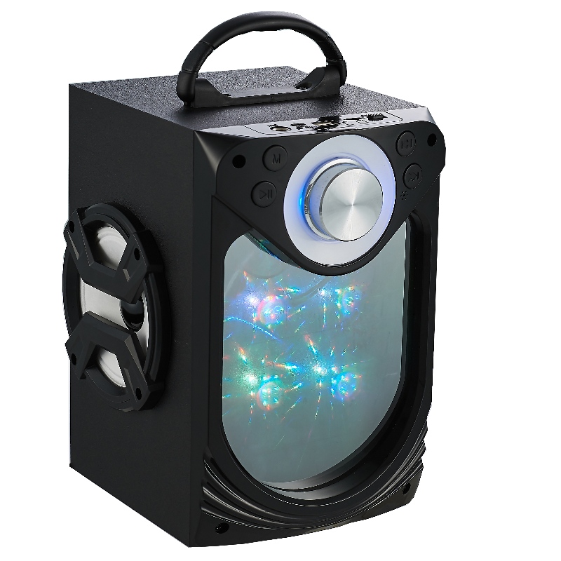 FB-BS034 hordozható Bluetooth hangszóró üveg tükörrel&LED világítás