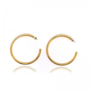 Rozsdamentes acél aranyozott divat karika fülbevalók