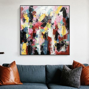 Gyárinagykereskedelmi színes costom festett akril festés Wall Decor Abstract Artwork vászonra társalgókhoz