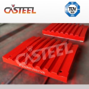 Lokomo C125B állkapocs törmelék alkatrészek, lemezpofa rögzített, állkapocs mozgatható