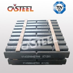 Lokomo C125B állkapocs törmelék alkatrészek, lemezpofa rögzített, állkapocs mozgatható