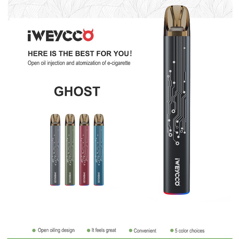 Iweycco Ghost Vape 650mah 12W POD Kit Elektronikus cigaretta 2ml-es patronos párologtató az Ön számára