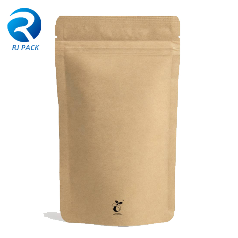 100% komposztálható Heat visszazárható Nagy Barrier Food Packaging felállni tok Kraft Bag