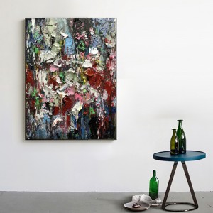 Nagykereskedelmi lépcsőház bejárati fal dekoráció modern művészet absztrakt kézzel készített olaj vászon kép festés