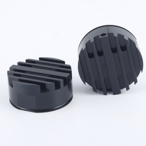 Egyedi extrudálás CNC eloxált kerek alumínium hűtőborda alumínium fekete LED profil hűtőborda