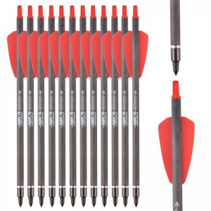 Nika Íjászat 113167-02 ID6.2mm 7.5inch Carbon Fiber Crossbow csavarok Műanyag Nock Íjászat lövés COBRA SYSTEM ADDER/R9/RX