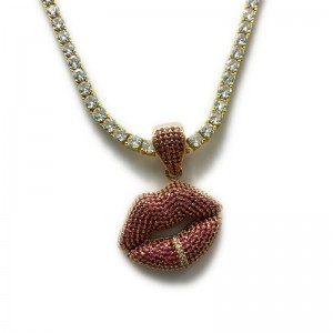 Szexi piros ajak beágyazottnyaklánc