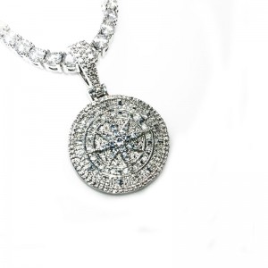 Bling Bling Pendantnyaklánc 18k aranyozott férfiak ésnők hip hop ékszerei