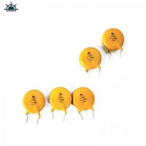 ODM OEM Kína túlfeszültség Arany védőeszköz Sárga epoxi gyanta átmérő 14mm 14d681 cink-oxid varisztor ellenállás