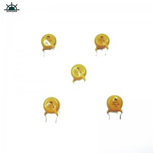 Kína ODM passzív elektronikai alkatrészek, sárga MOV 10mm hvr10d621k cink-oxid varisztor