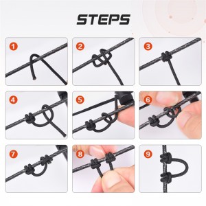 Elong Outdoor 280083 Íjászat D hurkok Rope 5inches íjászatban Kiszolgáló Menet D hurok Rope Release Anyag Nocking D hurok Rope karakterlánc