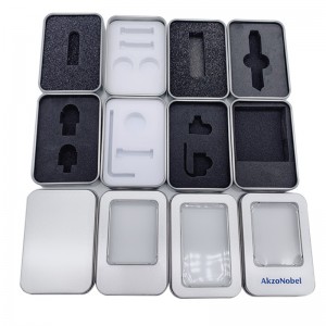 Kína Nagyker Élelmiszeripari kis téglalap alakú ajándék Fémdobozok USB Flash Disk Tin Box készlet (87mm * 60mm * 18mm)