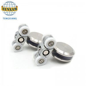 Tolóajtó görgős kerék üvegajtó rendszer lógó kerék szerelvény hardver tolóajtó kerekek