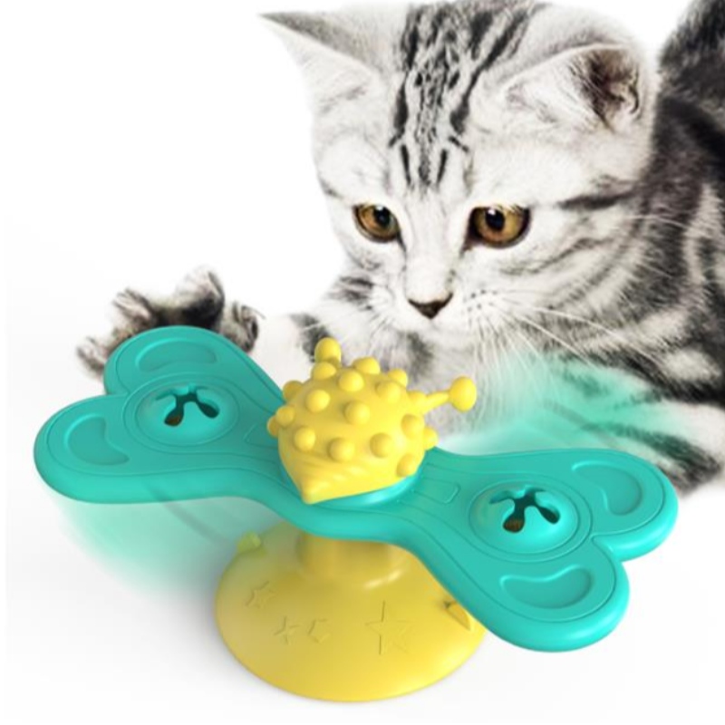 Cat Windmill Játék Funny masszázs Forgatható Macska játék A Catnip Ball fogtisztítás Pet Products