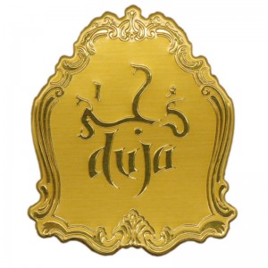 Fém arany eloxált testreszabott alumínium parfüm matrica