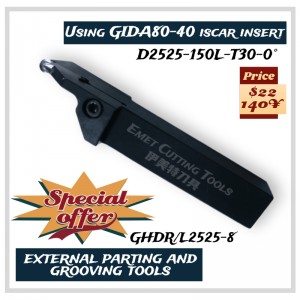 Ebet vágószerszámok, külső forgóeszközök, külső elválasztó és hornyoló szerszámok, különösen a kerék megmunkáláshoz, az ISCAR GIDA80-40 betét, GHGR/L2525-8, GHGR/L2525-6