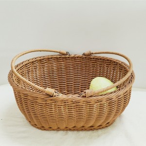 Kiváló kézzel csomagolt ovális rattan kosár