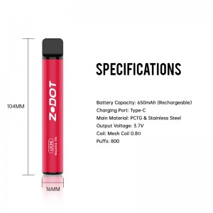 800 Puffs Eldobható vape toll