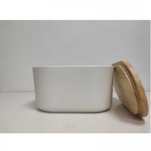 Nagykereskedelmi hosszú, fából készült fedél kerámia kőtartó tároló kenyér doboz