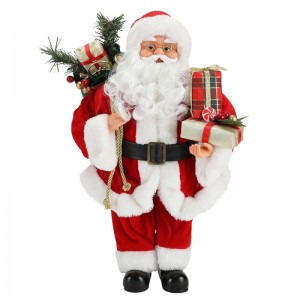 42cm Karácsonyi álló Santa Claus Ornament Dekoráció Figurine Collection Fabric Holiday Fesztivál Xmas Plüss Custom