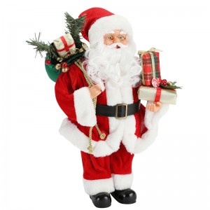 42cm Karácsonyi álló Santa Claus Ornament Dekoráció Figurine Collection Fabric Holiday Fesztivál Xmas Plüss Custom