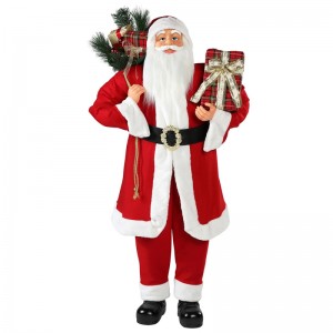 30 ~ 110 cm Karácsonyi állt Santa Claus Ornament Dekoráció Fesztivál Nyaralás Figurine Collection hagyományos Xmas Isplay