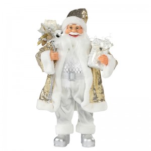 30 ~ 110cm Karácsony Santa Claus Ornament Deluxe Decoration Festival Holiday Figur Collection Traditional Xmas