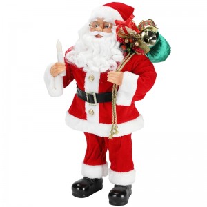 62cm karácsonyi állt Santa Claus gyertya díszítéssel díszítés figurák gyűjtemény szövet ünnepi fesztivál xmas plüss
