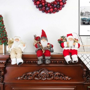 12inch ül arany santa claus figurin ajándék táska levelek és doboz visel fehér cipő karácsonyi ünnep dekoráció