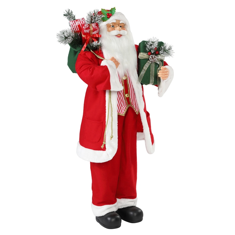 30 ~ 110 cm Karácsonyi állt Santa Claus ajándék táska dísz díszítés hagyományos üdülés figurák gyűjteménye Xmas sorozat