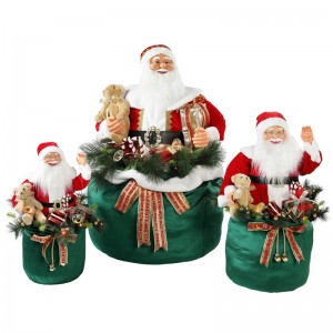 65/85 N115cm Karácsonyi animált Santa Claus világítással Holiday zenei dísz díszítés figurák gyűjtemény hagyományos