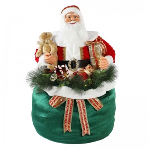 65/85 N115cm Karácsonyi animált Santa Claus világítással Holiday zenei dísz díszítés figurák gyűjtemény hagyományos