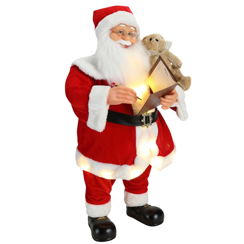 80cm animált karácsonyi írás Santa Claus világítással zenei dísz díszítés hagyományos üdülési figurák gyűjteménye