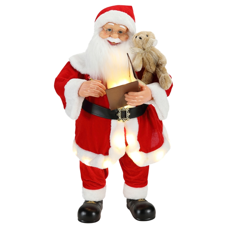 80cm animált karácsonyi írás Santa Claus világítással zenei dísz díszítés hagyományos üdülési figurák gyűjteménye