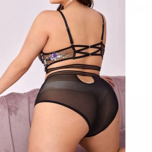 JF szempilla csipke fehérnemű Női luxus csipke trim Fehérneműnagykereskedelme Custom design Lace Két darabos Női Fehérnemű