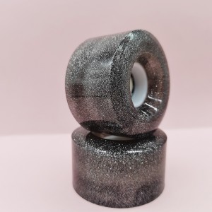 Testreszabott Quad Skate kerekek Átlátszó PU anyag csillogó por LED-vel