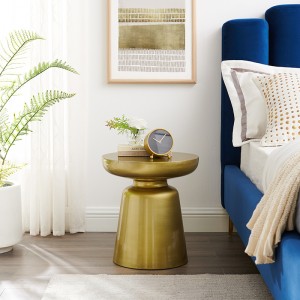 Bronzfém Nordic Round Side Table Modern anappali otthoni bútorok