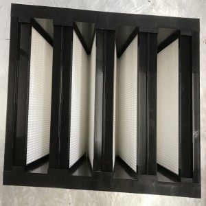 Közepes hatékonyság F7 Műanyag keret 592 x 592x 292mm Mini-oltott kompakt 4 V Bank HVAC légszűrő