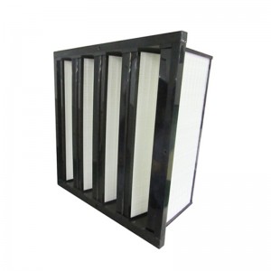 Légkondicionáló F5 F6 F7 F8 V Bank közepes hatékonyság HVAC légszűrők (592x287x292mm)